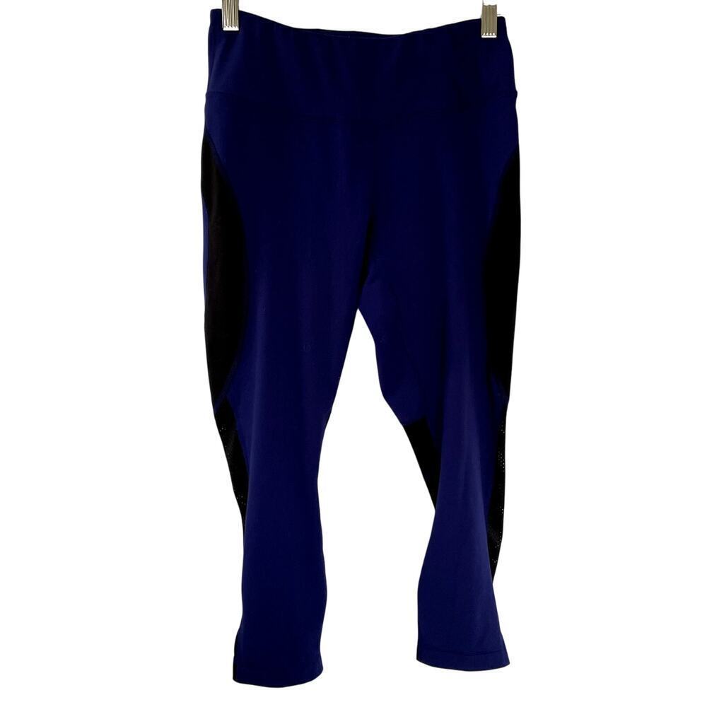 Yogalicious blue and back workout athleisure leggings S pants cutout detail